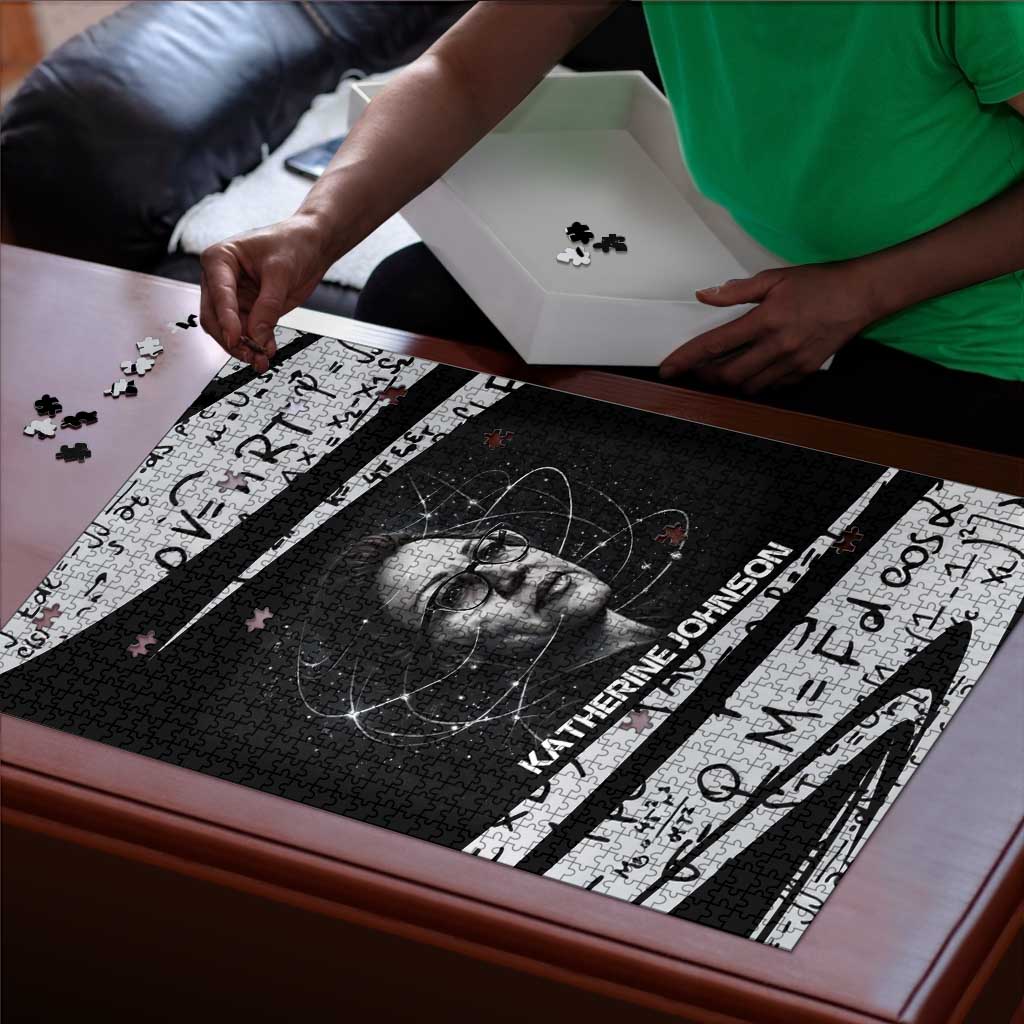 Katherine Johnson Puzzle with Orbital Space Portrait, Historic NASA Launch Dates and Physics - Wonder Print Shop