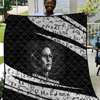 Katherine Johnson Quilt with Orbital Space Portrait, Historic NASA Launch Dates and Physics - Wonder Print Shop