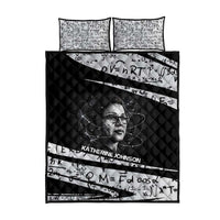 Katherine Johnson Quilt Bed Set with Orbital Space Portrait, Historic NASA Launch Dates and Physics - Wonder Print Shop