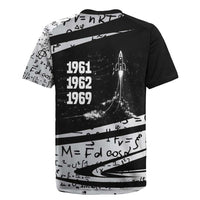Katherine Johnson Rugby Jersey with Orbital Space Portrait, Historic NASA Launch Dates and Physics - Wonder Print Shop