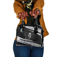 Katherine Johnson Shoulder Handbag with Orbital Space Portrait, Historic NASA Launch Dates and Physics - Wonder Print Shop