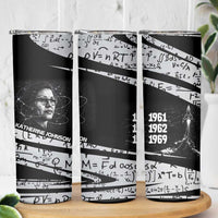 Katherine Johnson Skinny Tumbler with Orbital Space Portrait, Historic NASA Launch Dates and Physics - Wonder Print Shop
