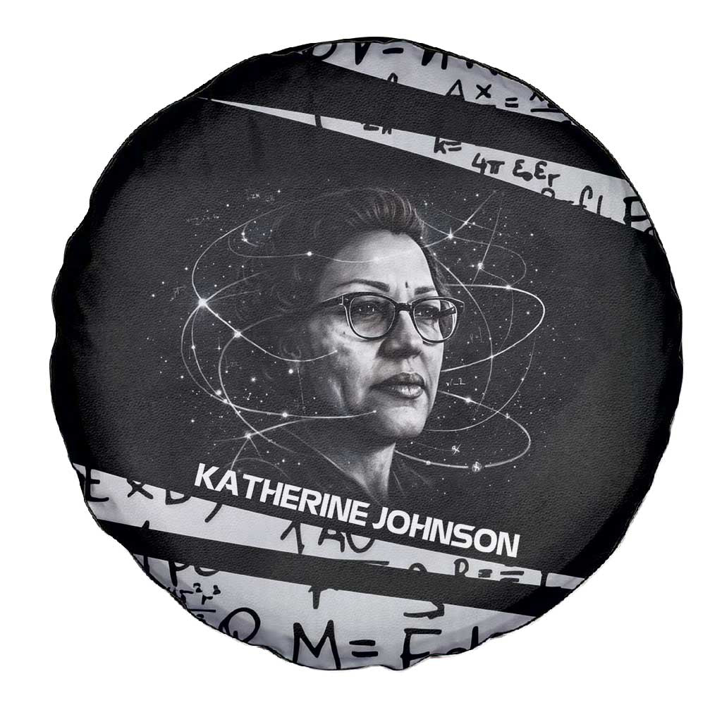 Katherine Johnson Spare Tire Cover with Orbital Space Portrait, Historic NASA Launch Dates and Physics - Wonder Print Shop