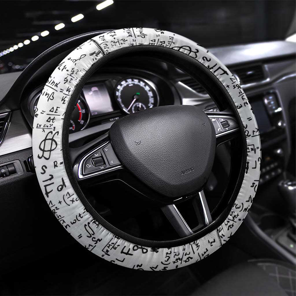 Katherine Johnson Steering Wheel Cover with Orbital Space Portrait, Historic NASA Launch Dates and Physics - Wonder Print Shop