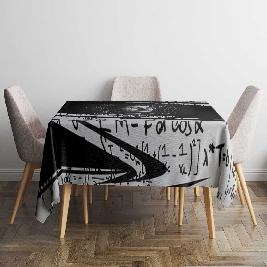 Katherine Johnson Tablecloth with Orbital Space Portrait, Historic NASA Launch Dates and Physics - Wonder Print Shop