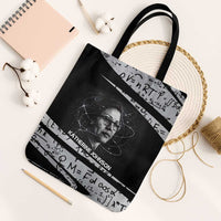 Katherine Johnson Tote Bag with Orbital Space Portrait, Historic NASA Launch Dates and Physics - Wonder Print Shop