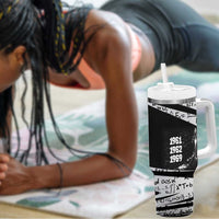 Katherine Johnson Tumbler With Handle with Orbital Space Portrait, Historic NASA Launch Dates and Physics - Wonder Print Shop