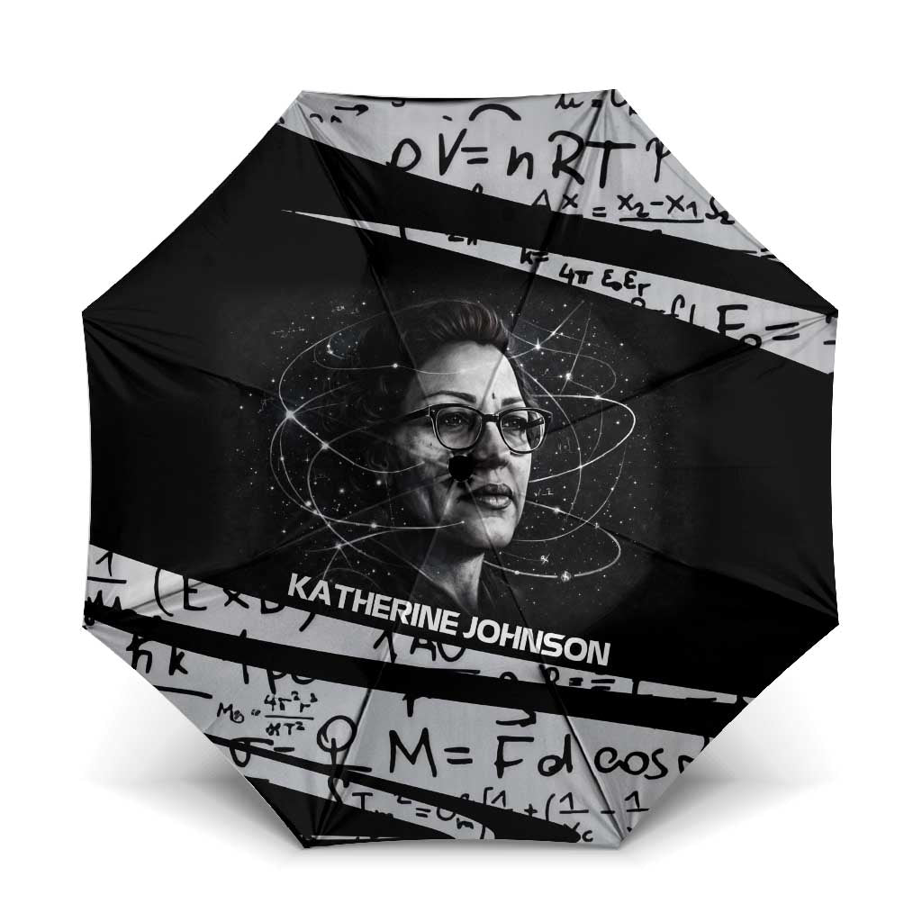 Katherine Johnson Umbrella with Orbital Space Portrait, Historic NASA Launch Dates and Physics - Wonder Print Shop