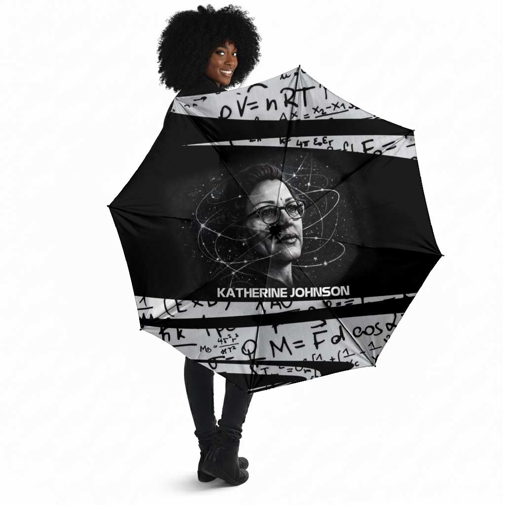 Katherine Johnson Umbrella with Orbital Space Portrait, Historic NASA Launch Dates and Physics - Wonder Print Shop