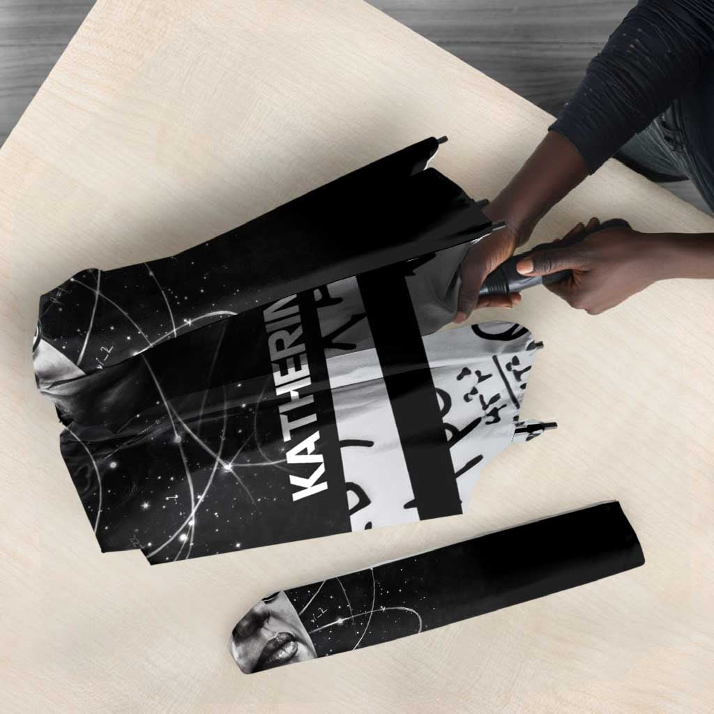Katherine Johnson Umbrella with Orbital Space Portrait, Historic NASA Launch Dates and Physics - Wonder Print Shop