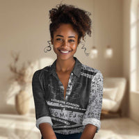 Katherine Johnson Women Casual Shirt with Orbital Space Portrait, Historic NASA Launch Dates and Physics - Wonder Print Shop