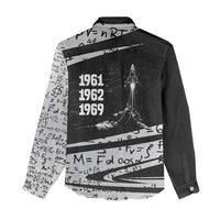 Katherine Johnson Women Casual Shirt with Orbital Space Portrait, Historic NASA Launch Dates and Physics - Wonder Print Shop