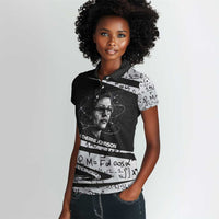 Katherine Johnson Women Polo Shirt with Orbital Space Portrait, Historic NASA Launch Dates and Physics - Wonder Print Shop
