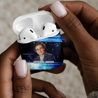 Katherine Johnson AirPods Case with Galaxy Background, Hidden No More Quote and Rocket Brain Equation - Wonder Print Shop