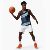 Katherine Johnson Basketball Jersey with Galaxy Background, Hidden No More Quote and Rocket Brain Equation - Wonder Print Shop