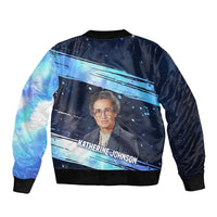 Katherine Johnson Bomber Jacket with Galaxy Background, Hidden No More Quote and Rocket Brain Equation - Wonder Print Shop