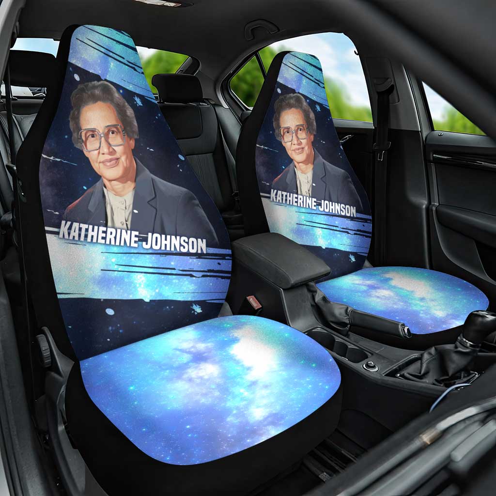 Katherine Johnson Car Seat Cover with Galaxy Background, Hidden No More Quote and Rocket Brain Equation - Wonder Print Shop
