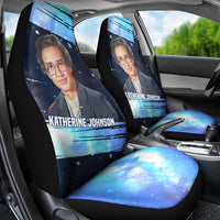 Katherine Johnson Car Seat Cover with Galaxy Background, Hidden No More Quote and Rocket Brain Equation - Wonder Print Shop
