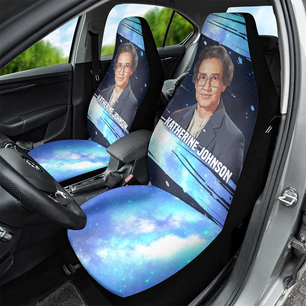 Katherine Johnson Car Seat Cover with Galaxy Background, Hidden No More Quote and Rocket Brain Equation - Wonder Print Shop