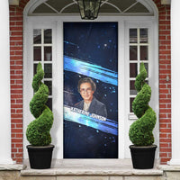 Katherine Johnson Door Cover with Galaxy Background, Hidden No More Quote and Rocket Brain Equation - Wonder Print Shop