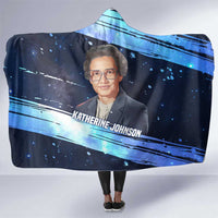Katherine Johnson Hooded Blanket with Galaxy Background, Hidden No More Quote and Rocket Brain Equation - Wonder Print Shop