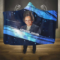 Katherine Johnson Hooded Blanket with Galaxy Background, Hidden No More Quote and Rocket Brain Equation - Wonder Print Shop