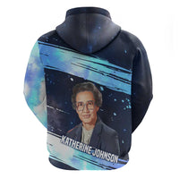 Katherine Johnson Hoodie with Galaxy Background, Hidden No More Quote and Rocket Brain Equation - Wonder Print Shop