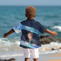 Katherine Johnson Kid Hawaiian Shirt with Galaxy Background, Hidden No More Quote and Rocket Brain Equation - Wonder Print Shop