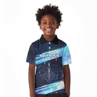 Katherine Johnson Kid Polo Shirt with Galaxy Background, Hidden No More Quote and Rocket Brain Equation - Wonder Print Shop