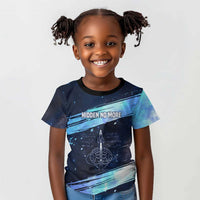 Katherine Johnson Kid T shirt with Galaxy Background, Hidden No More Quote and Rocket Brain Equation - Wonder Print Shop