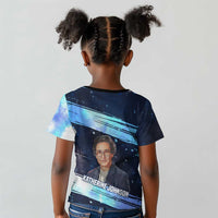 Katherine Johnson Kid T shirt with Galaxy Background, Hidden No More Quote and Rocket Brain Equation - Wonder Print Shop