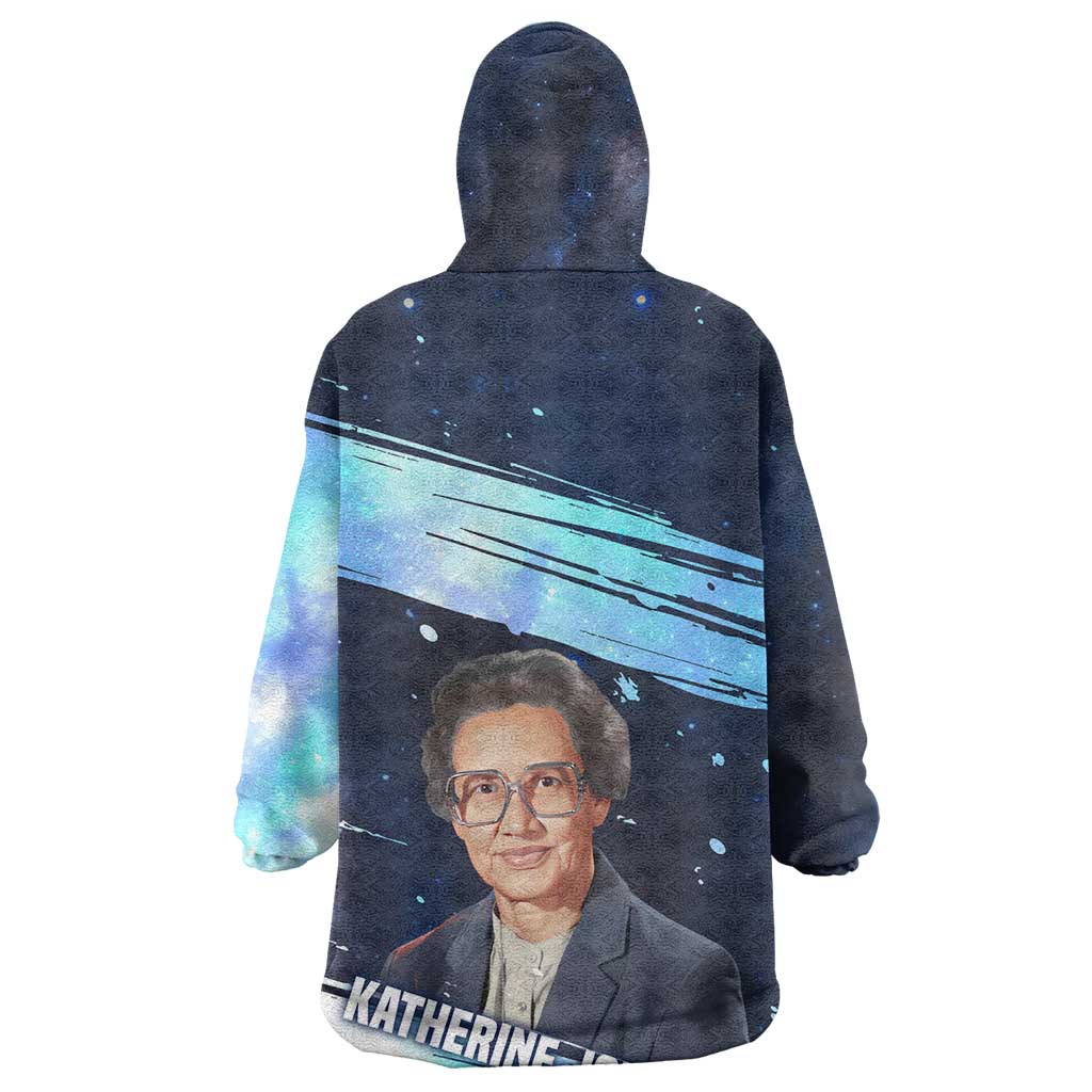Katherine Johnson Kid Wearable Blanket Hoodie with Galaxy Background, Hidden No More Quote and Rocket Brain Equation - Wonder Print Shop
