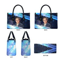 Katherine Johnson Leather Bag with Galaxy Background, Hidden No More Quote and Rocket Brain Equation - Wonder Print Shop