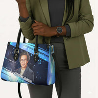 Katherine Johnson Leather Bag with Galaxy Background, Hidden No More Quote and Rocket Brain Equation - Wonder Print Shop