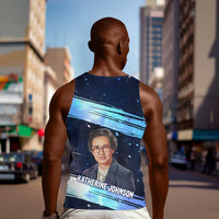 Katherine Johnson Men Tank Top with Galaxy Background, Hidden No More Quote and Rocket Brain Equation - Wonder Print Shop
