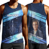 Katherine Johnson Men Tank Top with Galaxy Background, Hidden No More Quote and Rocket Brain Equation - Wonder Print Shop