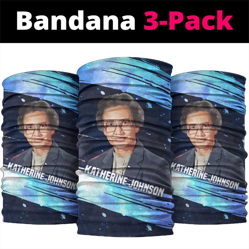 Katherine Johnson Neck Gaiter with Galaxy Background, Hidden No More Quote and Rocket Brain Equation - Wonder Print Shop