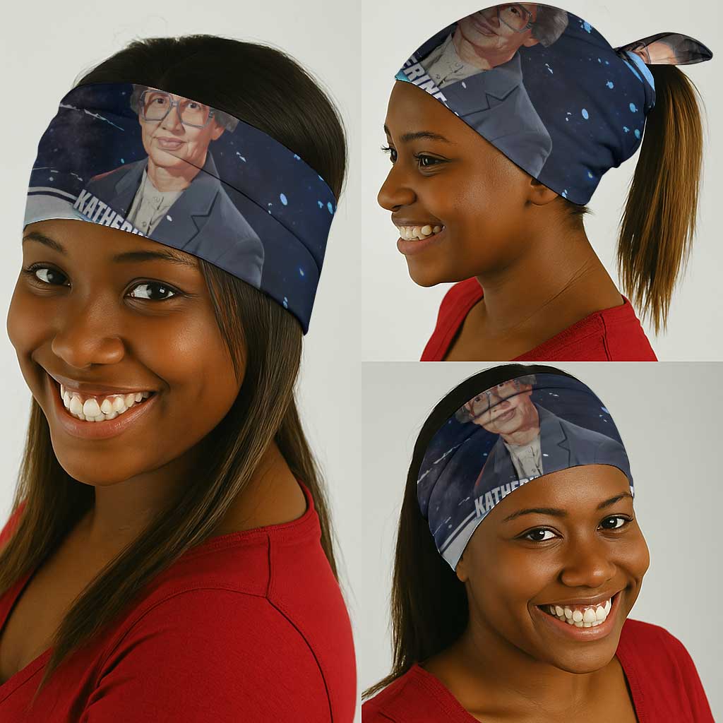 Katherine Johnson Neck Gaiter with Galaxy Background, Hidden No More Quote and Rocket Brain Equation - Wonder Print Shop