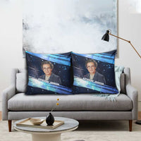 Katherine Johnson Pillow Cover with Galaxy Background, Hidden No More Quote and Rocket Brain Equation - Wonder Print Shop