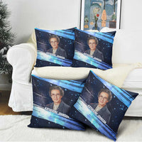 Katherine Johnson Pillow Cover with Galaxy Background, Hidden No More Quote and Rocket Brain Equation - Wonder Print Shop