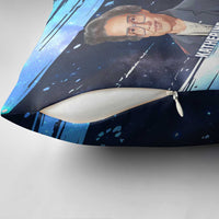 Katherine Johnson Pillow Cover with Galaxy Background, Hidden No More Quote and Rocket Brain Equation - Wonder Print Shop
