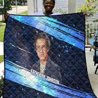 Katherine Johnson Quilt with Galaxy Background, Hidden No More Quote and Rocket Brain Equation - Wonder Print Shop
