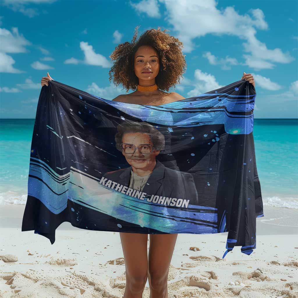 Katherine Johnson Sarong with Galaxy Background, Hidden No More Quote and Rocket Brain Equation - Wonder Print Shop