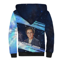 Katherine Johnson Sherpa Hoodie with Galaxy Background, Hidden No More Quote and Rocket Brain Equation - Wonder Print Shop