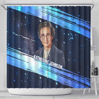 Katherine Johnson Shower Curtain with Galaxy Background, Hidden No More Quote and Rocket Brain Equation - Wonder Print Shop