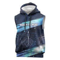 Katherine Johnson Sleeveless Hoodie with Galaxy Background, Hidden No More Quote and Rocket Brain Equation - Wonder Print Shop
