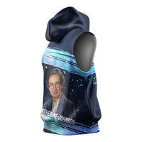 Katherine Johnson Sleeveless Hoodie with Galaxy Background, Hidden No More Quote and Rocket Brain Equation - Wonder Print Shop