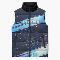 Katherine Johnson Sleeveless Puffer Jacket with Galaxy Background, Hidden No More Quote and Rocket Brain Equation - Wonder Print Shop