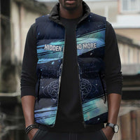 Katherine Johnson Sleeveless Puffer Jacket with Galaxy Background, Hidden No More Quote and Rocket Brain Equation - Wonder Print Shop