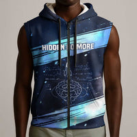 Katherine Johnson Sleeveless Zip Hoodie with Galaxy Background, Hidden No More Quote and Rocket Brain Equation - Wonder Print Shop